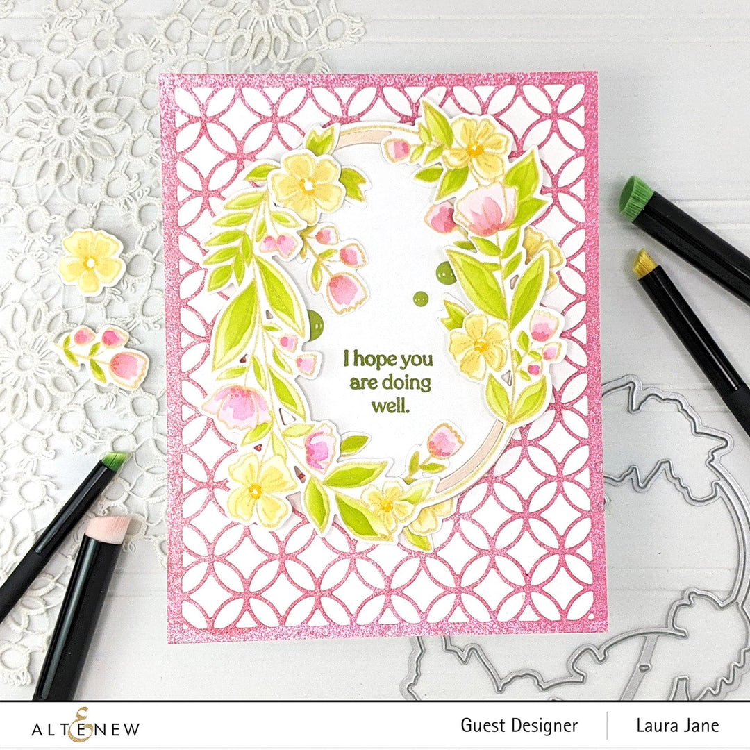 Altenew Stamp & Die & Stencil Bundle Sentimental Florals Stamp & Die & Stencil Bundle