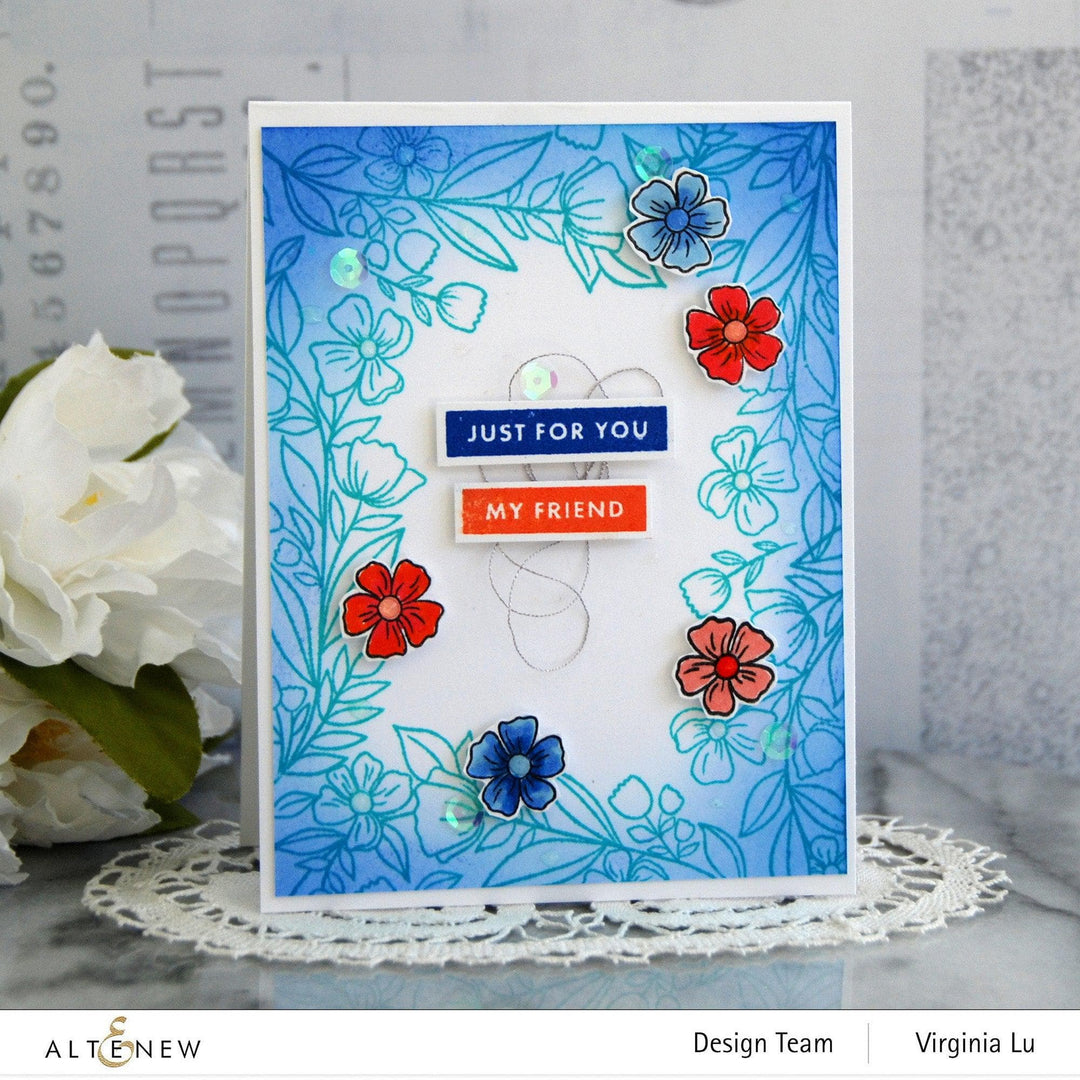 Altenew Stamp & Die & Stencil Bundle Sentimental Florals Stamp & Die & Stencil Bundle