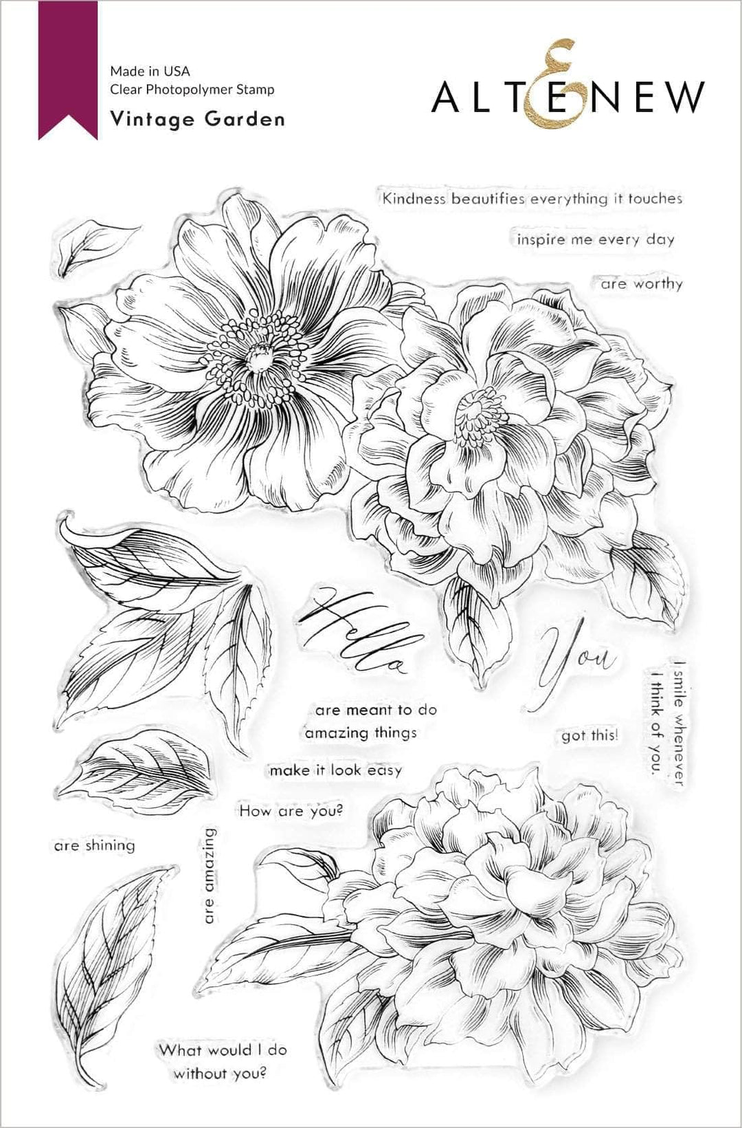 Altenew Stamp & Die & Stencil Bundle Vintage Garden