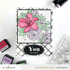 Altenew Stamp & Die & Stencil & Embossing Folder Bundle Bold Bouquet