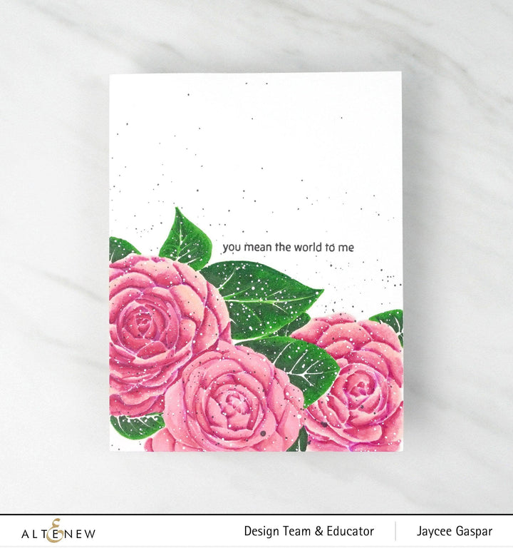 Altenew Stamp & Watercolor Bundle Paint-A-Flower: Camellia Waterhouse & Hawaiian Shores Brush & Fine Tip Pens Bundle