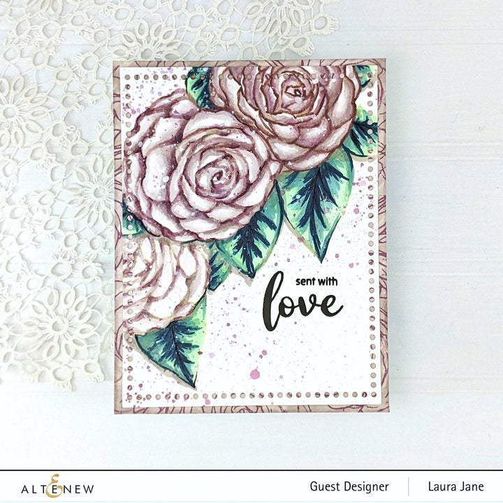 Altenew Stamp & Watercolor Bundle Paint-A-Flower: Camellia Waterhouse & Hawaiian Shores Brush & Fine Tip Pens Bundle