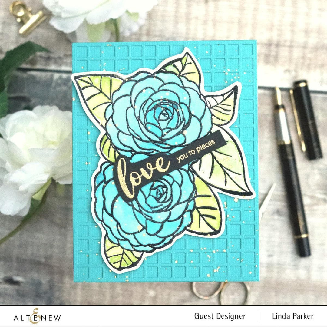 Altenew Stamp & Watercolor Bundle Paint-A-Flower: Camellia Waterhouse & Hawaiian Shores Brush & Fine Tip Pens Bundle
