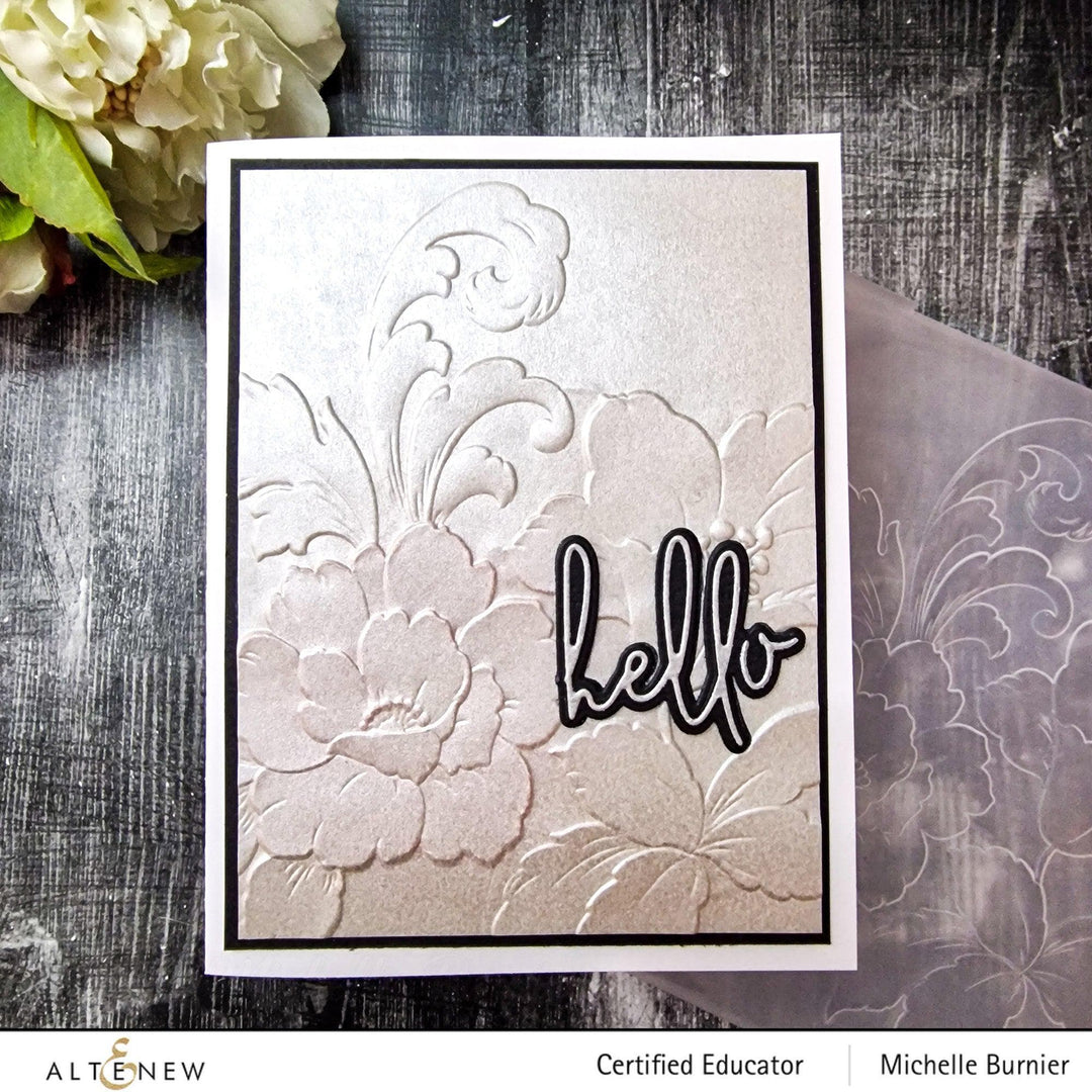 EXP Factors Stencil Craft Your Life Project Kit: Floral Acanthus Add-on Layering Stencil for Embossing Folder (4 in 1)