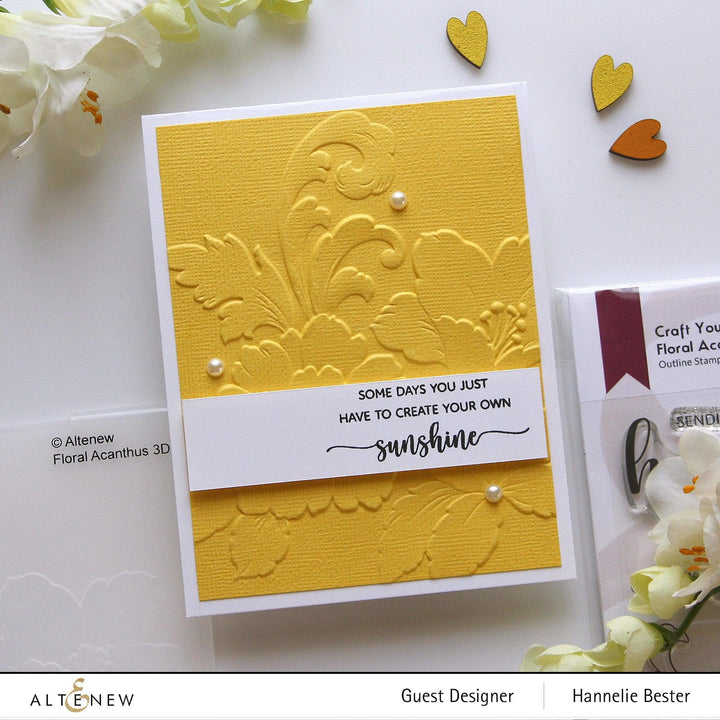 EXP Factors Stencil Craft Your Life Project Kit: Floral Acanthus Add-on Layering Stencil for Embossing Folder (4 in 1)