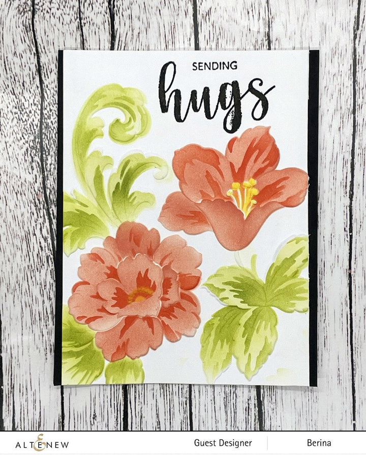 EXP Factors Stencil Craft Your Life Project Kit: Floral Acanthus Add-on Layering Stencil for Embossing Folder (4 in 1)
