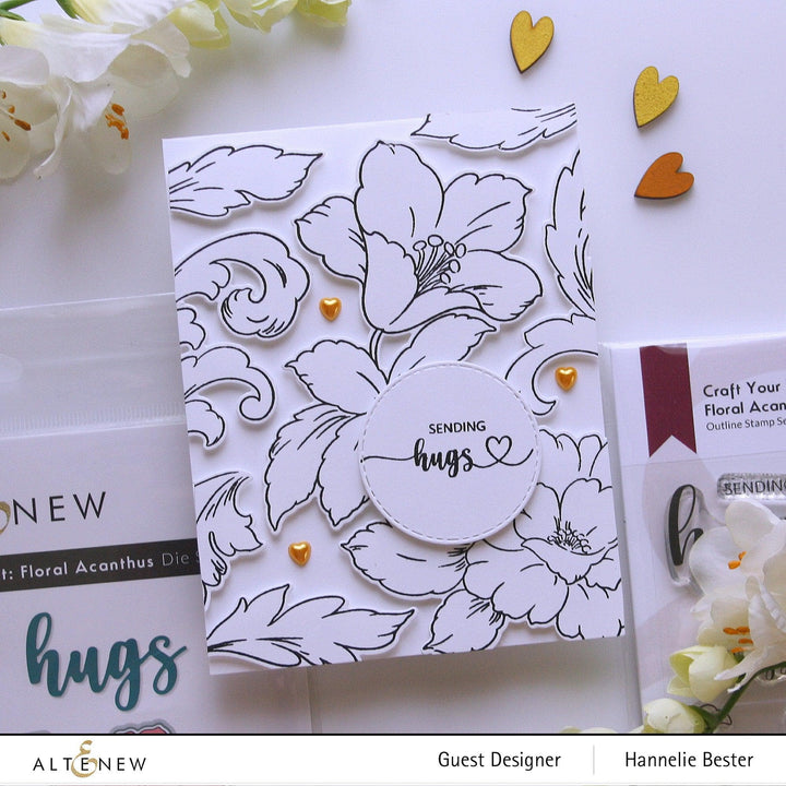 EXP Factors Stencil Craft Your Life Project Kit: Floral Acanthus Add-on Layering Stencil for Embossing Folder (4 in 1)