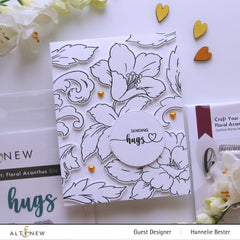 EXP Factors Stencil Craft Your Life Project Kit: Floral Acanthus Add-on Layering Stencil for Embossing Folder (4 in 1)