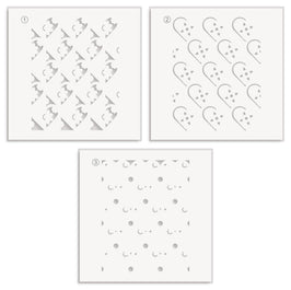 Dainty Hearts Stencil Set (3 in 1)