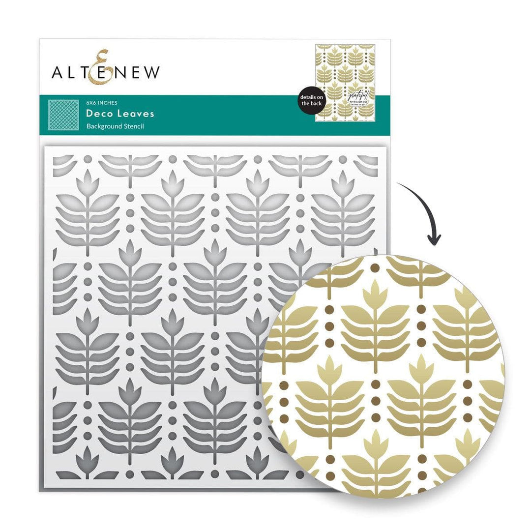 Deco Leaves Background Stencil