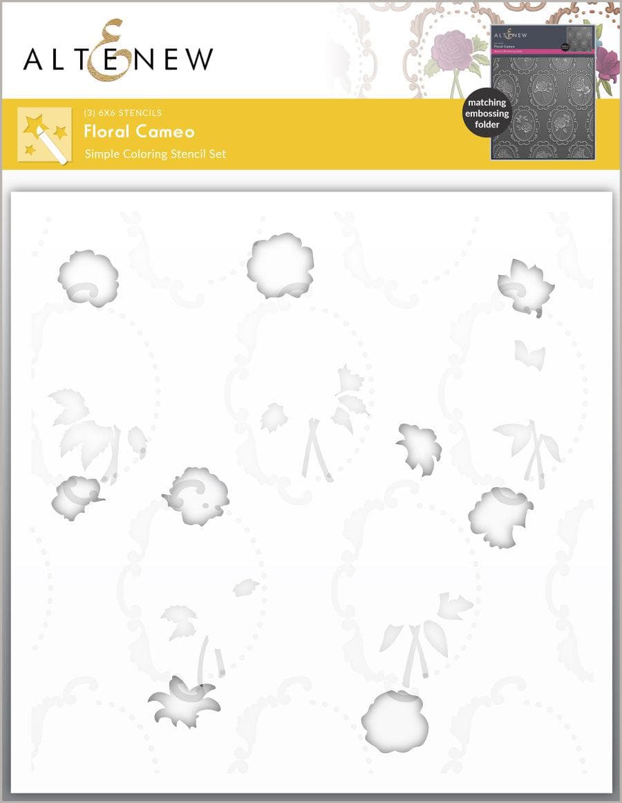 Floral Cameo Simple Coloring Stencil Set (3 in 1)