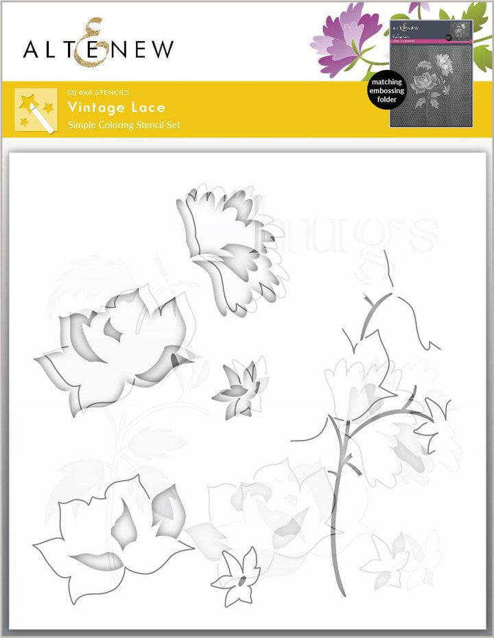 Altenew Stencil & Embossing Folder Bundle Vintage Lace Stencil & Embossing Folder Bundle