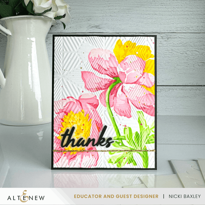 Stencil Art: White Cap Peonies Layering Stencil Set (6 in 1)