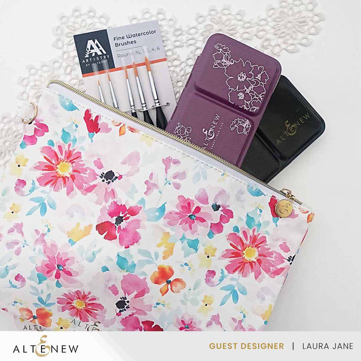 Dreaming in Watercolor Zipper Pouch (280mm x 195mm)